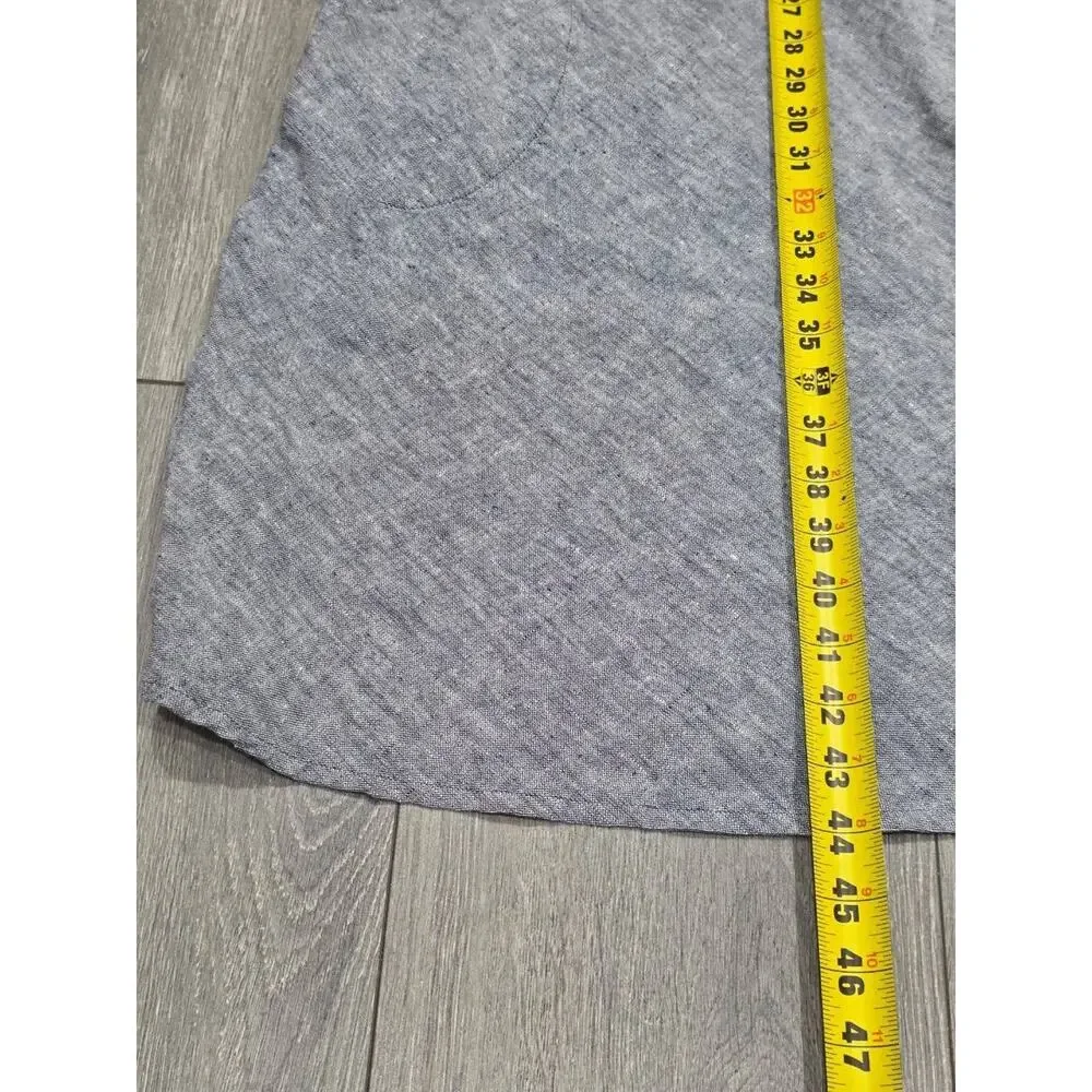 Lands' End 100% Linen Dress Sleeveless Swing Knee Length Grey 2X A003322 - Picture 6 of 10